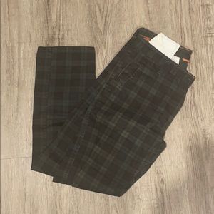 Plaid blue and green chinos
